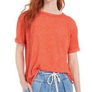 We the Free Cassidy‎ Cuff Sleeve Tee Poppy Sz XS